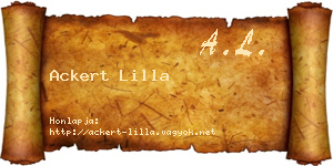 Ackert Lilla névjegykártya